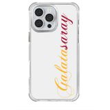 Galatasaray x Dekomus Lisanslı Galatasaray Iphone 15 Pro Max El Yazılı Sarı Kırmızı Şeffaf Telefon Kılıfı "Dekomus Cep Defteri Hediy