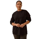 Galaxi Kadın Büyük Beden Nakış Detaylı Boncuklu Sweatshirt 4005 Siyah