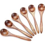 Galaxxy Küçük Tahta Kaşık, Küçük Baharat Kaşığı Için 6 Adet Ahşap Çay Kaşığı, Günlük Kullanım Için Mini Tahta Kaşık (Yurt Dışından) - / - Ahşap Rengi