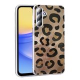 Galaxy A16 İle Uyumlu Kılıf Desenli Mep Kapak Gold Leopar
