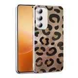 Galaxy A55 İle Uyumlu Kılıf Desenli Mep Kapak Gold Leopar