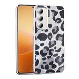 Galaxy A55 İle Uyumlu Kılıf Desenli Mep Kapak Gri Leopar