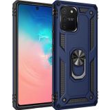 Galaxy A91 / S10 Lite Kılıf Sofya Yüzüklü Silikon Kapak - Lacivert
