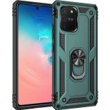 Galaxy A91 / S10 Lite Kılıf Sofya Yüzüklü Silikon Kapak - Yeşil