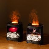 Galaxy Alev Efektli Aroma Difüzör – Rgb Işıklı Hava Nemlendirici, Ultrasonik Buhar Makinesi, - Çok Renkli