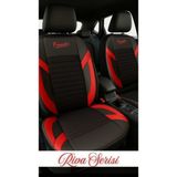 Galaxy Audi A3 Uyumlu Riva Plus Serisi Oto Koltuk Kılıfı - GİYDİRMELİ - Kırmızı - Siyah