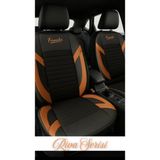 Galaxy Audi A4 Uyumlu Riva Plus Serisi Oto Koltuk Kılıfı - GİYDİRMELİ - Taba - Siyah