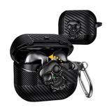 Galaxy Buds 3 Fe/buds 3 Pro/buds 3 Kılıf Kapak Kafatası Kilitli ve Anahtarlıklı Erkekler Için, Komik Karbon Fiber Darbeye Dayanıklı Sert Kabuk Iskelet Kapak Galaxy Buds 3 Pro Için - Option-1 - Altın