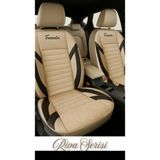 Galaxy Citroen C-Elysee Uyumlu Riva Plus Serisi Oto Koltuk Kılıfı - GİYDİRMELİ - Bej - Siyah