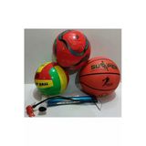 Galaxy Çocuk Yetişkin Futbol Topu Voleybol Topu Basketbol Topu Seti + Kaliteli Pompa
