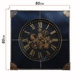 Galaxy CRK-809 Premium Ahşap İthal Serisi Dönen Çarklı Roma Rakamlı Duvar Saati Kare 80 * 80 * 8.5 cm
