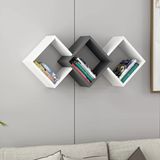 Galaxy Dekoratif Duvar Rafı – Modern Duvar Kitaplığı (6 Renk Seçeneği) Beyaz/Antrasit