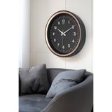 Galaxy Dekoratif Duvar Saati Siyah Kasa Bakır Çerçeve Beyaz Rakamlı Duvar Saati 37 Cm. D-1975-KR