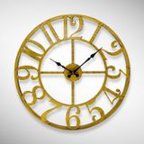 Galaxy DM-40-AK Serisi Kesme Rakamlı Metal Duvar Saati Gold 40 CM Gold