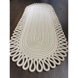 Galaxy Doğal Jüt, Desenli, Hasır, Amerikan Servis, Masa, Sehpa Örtüsü Runner. 30x80 (krem)
