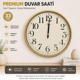 Galaxy Duvar Saati, 33 cm, Sessiz Akar Dekoratif Kc10 | Sessiz Mekanizma, Büyük Rakamlar, Pilli Çalışma, Yuvarlak Tasarım, Dayanıklı Malzeme