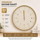 Galaxy Duvar Saati, 33 cm, Sessiz Akar Dekoratif Kc11 | Sessiz Mekanizma, Büyük Rakamlar, Pilli Çalışma, Yuvarlak Tasarım, Dayanıklı Malzeme