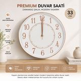 Galaxy Duvar Saati, 33 cm, Sessiz Akar Dekoratif Kc2 | Sessiz Mekanizma, Büyük Rakamlar, Pilli Çalışma, Yuvarlak Tasarım, Dayanıklı Malzeme