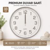 Galaxy Duvar Saati, 33 cm, Sessiz Akar Dekoratif Kc4 | Sessiz Mekanizma, Büyük Rakamlar, Pilli Çalışma, Yuvarlak Tasarım, Dayanıklı Malzeme