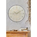 Galaxy Exclusive Bombeli Duvar Saati Yaldızlı Krem Zeminli Pusula Baskılı 35 Cm. D-1999-10