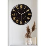 Galaxy Exclusive Bombeli Duvar Saati Yaldızlı Roma Rakam Siyah Zeminli Gold Rakamlı 35 Cm. D-1999-09