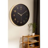 Galaxy Exclusive Duvar Saati Gold Çerçeve Siyah Kadran Rakamlı 41,5 Cm. 717-A-4