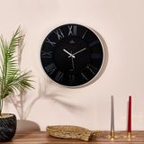Galaxy Exclusive Roma Rakam Gümüş Siyah 43 cm Duvar Saati
