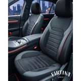 Galaxy Fıat Fıorıno Hafif Ticari 2008-2018 Uyumlu Fırtına Serisi Oto Koltuk Kılıfı Fermuarlı - Siyah - Kırmızı
