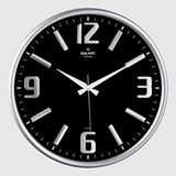 GALAXY Galaxy Premium Serisi Metal Çerçeveli Kabartma Rakamlı Bombe Camlı 35 Cm Duvar Saati Gri