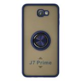 Galaxy J7 Prime Kılıf Montreal Yüzüklü Silikon Kapak - Lacivert