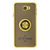 Galaxy J7 Prime Kılıf Montreal Yüzüklü Silikon Kapak - Sarı