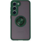 Galaxy M15 Kılıf Montreal Yüzüklü Silikon Kapak - Yeşil