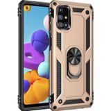 Galaxy M31S Kılıf Sofya Yüzüklü Silikon Kapak - Gold