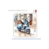 Galaxy Mıknastıslı Nostaljik Motorsiklet Eskitme Desenli Buzdolabı Saati Kare 10 x 10 cm