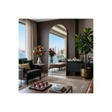 Galaxy Premium Dekoratif Modern Tasarım Ayaklı Boy Aynası Gold– 157x46 cm Metal Çerçeveli