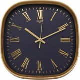 Galaxy Premium Serisi ABS Kasa Duvar Saati Oval 30 CM Roma Rakamlı Gold-Lacivert