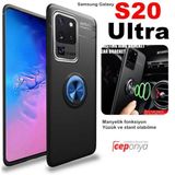 Galaxy S20 Ultra Yüzüklü Standlı Manyetik Kalite Silikon Kılıf
