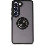 Galaxy S24 Fe Kılıf Montreal Yüzüklü Silikon Kapak - Siyah
