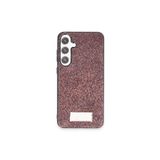 Galaxy S24 Kılıf Bright Zarif Boncuk İşlemeli Tasarım Simli Kapak Derin Mor