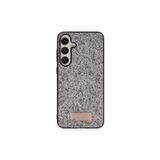 Galaxy S24 Kılıf Bright Zarif Boncuk İşlemeli Tasarım Simli Kapak Gümüş