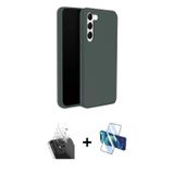 Galaxy S24 Plus Kılıf Kozmos Yansıma Özel Seri - Siyah 3D Antistatik Cam Ekran Koruyucu + Şeffa