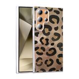 Galaxy S24 Ultra İle Uyumlu Kılıf Desenli Mep Kapak Gold Leopar