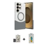 Galaxy S24 Ultra Kılıf Kozmos Form Özel Seri - Siyah Polymer Nano Ekran Koruyucu + Derin Mor Bi