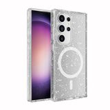 Galaxy S24 Ultra Kilif Magsafe Sarj Ozellikli Parlayan Simli Saydam Renkli Allstar Kilif