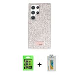 Galaxy S24 Ultra Kılıf Vadi Klasik Serisi - Siyah Polymer Nano Ekran Koruyucu + Mor Raze Metal