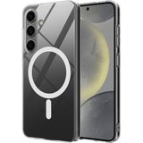 Galaxy S25 Plus Kılıf Kamera Korumalı Magsafe Sert Mika Pc Porto Kapak-Şeffaf + Tam Kaplayan Anti Statik Esd Cam Ekran Koruyucu