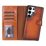 Galaxy S25 Ultra için Çıkarılabilir Deri Cüzdan, RFID Engelleyici Kart Kılıfı, Kickstand Kılıf