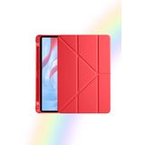 Galaxy Tab A9 8.7 İnç 2023 Uyumlu Fuchsia Kalem Bölmeli Akıllı Tablet Kılıfı