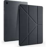 Galaxy Tab A9 8.7 Inç X110/X115 Uyumlu Kalem Bölmeli Silikon Tablet Kılıf – Smart Cover Katlanabilir Kapaklı, Stand Fonksiyonlu, Darbe Emici Arka Koruma, Hassas Kesimli, Manyetik Kapanışlı - Siyah