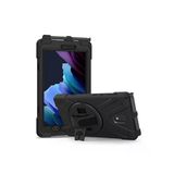 Galaxy Tab Active 3 T577 Uyumlu Tam Koruma Defender Askılı 360° Dönebilir Standlı Zırh Tablet Kılıfı